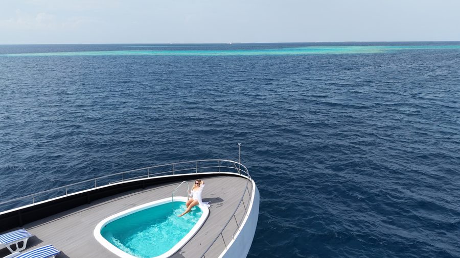 Pool deck Ritrella Cruise Hotel Maldives